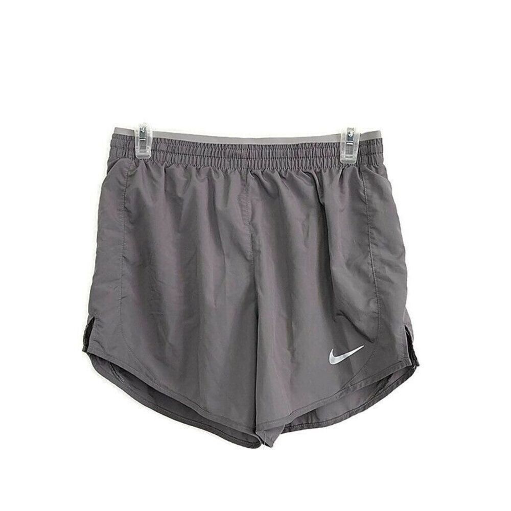 Nike Womens sz S Shorts Solid Gray Logo Elastic Waist Pull On DriFit‎ Activewear